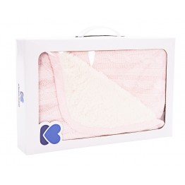 Плетено памучно одеяло с шерпа Light Pink