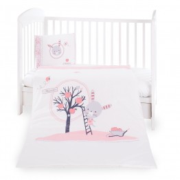 Бебешки спален комплект 5 части Pink Bunny
