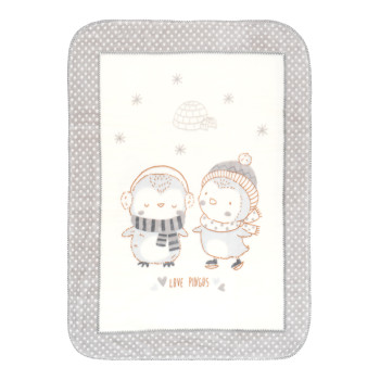 Супер меко бебешко одеяло Love Pingus 110/140 см сиво
