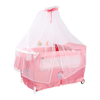 Кошара Sleep'n'Dream rocker + балдахин pink hippo 2 нива