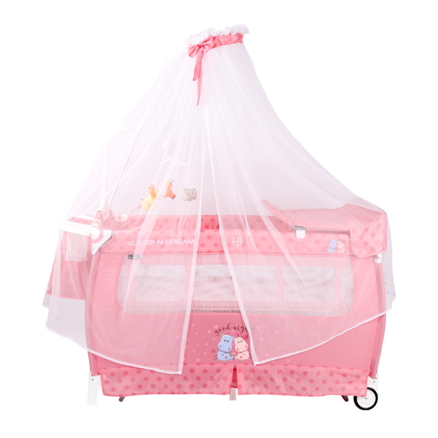 Кошара Sleep'n'Dream rocker + балдахин pink hippo 2 нива