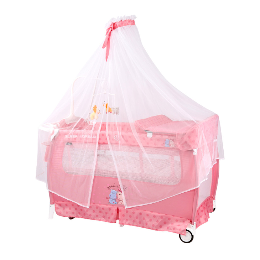 Кошара Sleep'n'Dream rocker + балдахин pink hippo 2 нива