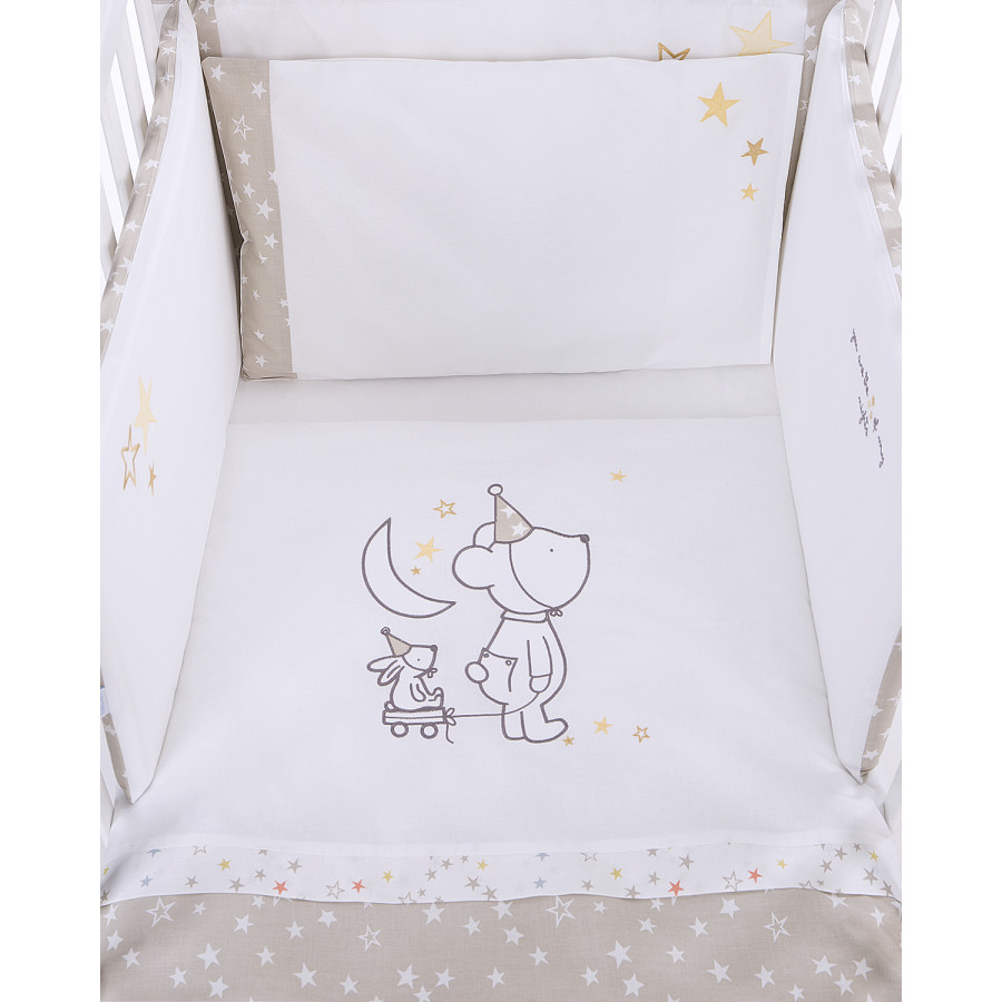 Бебешки спален комплект 6 части 60/120 с бродерия Little Dreamer Stars