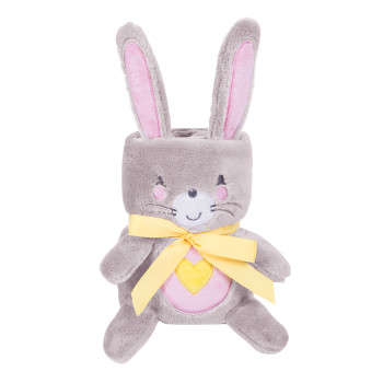 Бебешко одеяло с 3D бродерия Pink Bunny