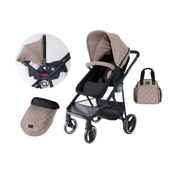 Комбинирана количка 3 в 1 с трансформираща седалка Gianni Beige