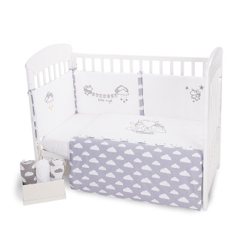 Бебешки спален комплект 2 части 60/120 бродерия Little Angel Clouds