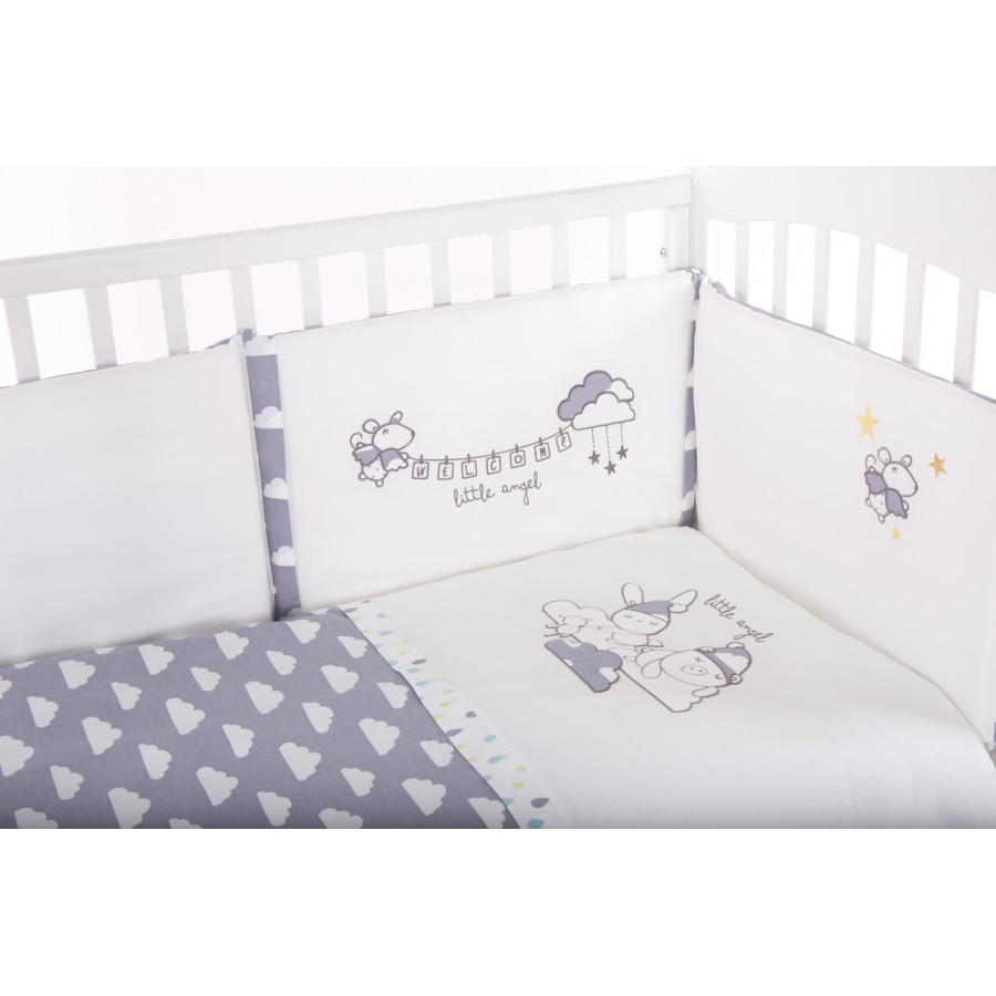 Бебешки спален комплект 2 части 60/120 бродерия Little Angel Clouds