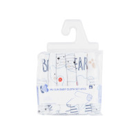 Комплект 6бр муселинови кърпички 28х30см Bear Blue