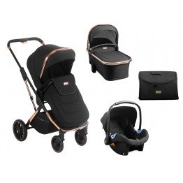 Комбинирана бебешка количка 3 в 1 Angele Chrome Black