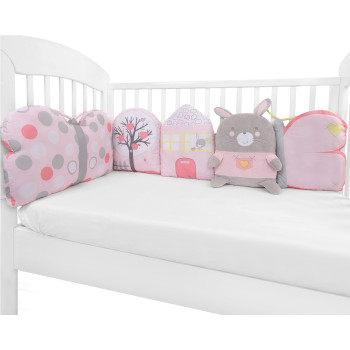 Комплект плюшени възглавници за кошара Pink Bunny