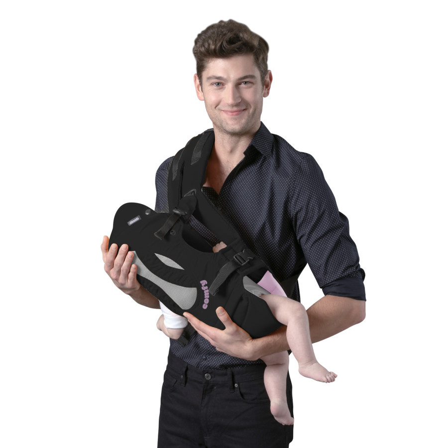 Детско кенгуру Comfy черно и розово