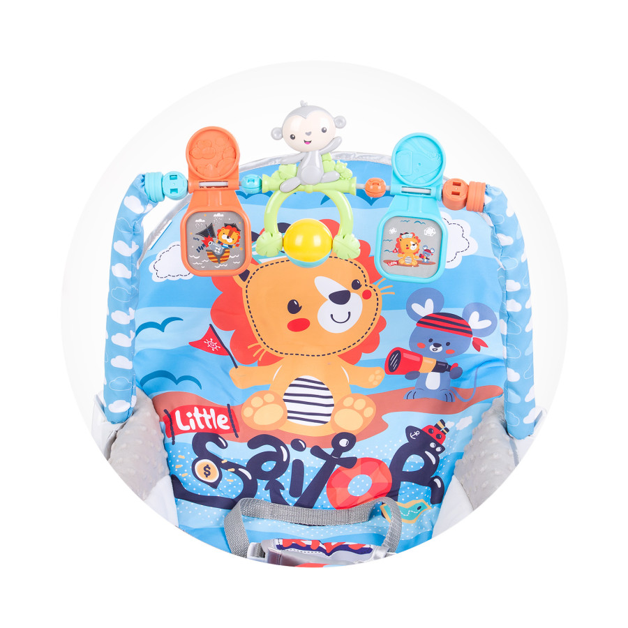 Музикален шезлонг Baby Spa син