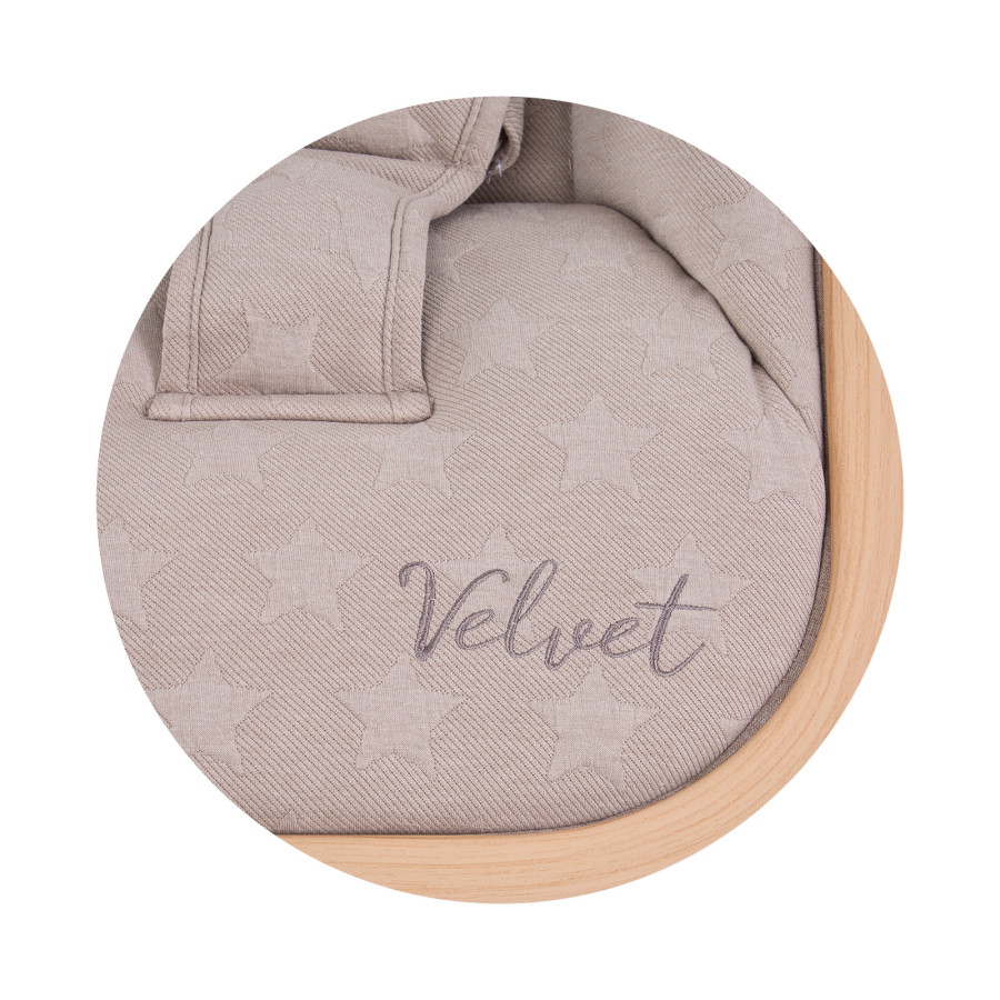 Бебешки шезлонг Velvet пясък и дърво