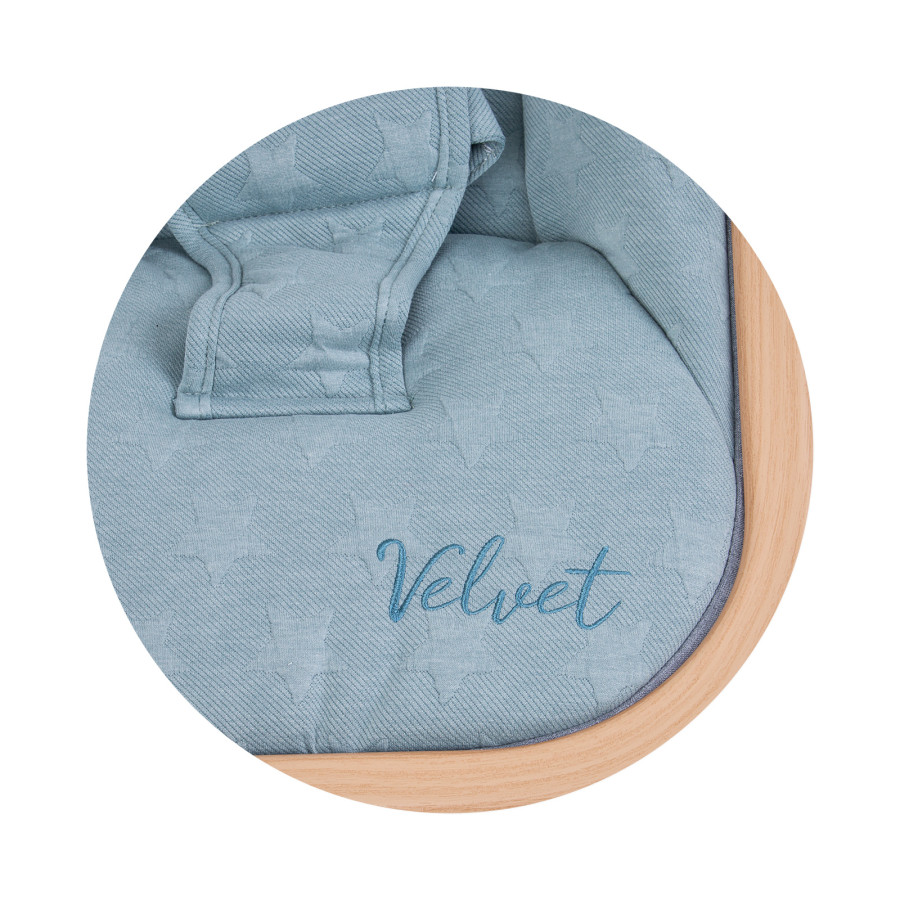 Бебешки шезлонг Velvet скай и дърво