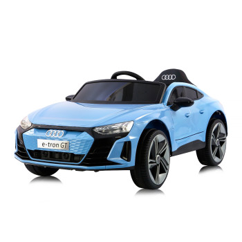Електрическа кола Audi e-Tron синя с кожена седалка