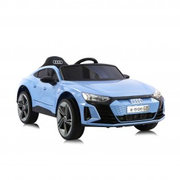 Електрическа кола Audi e-Tron синя с кожена седалка