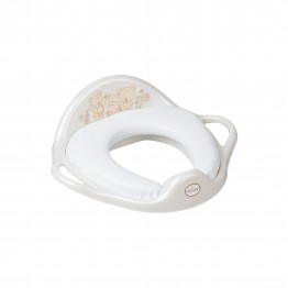 Soft seat toilet trainer Teddy Bear pearl white
