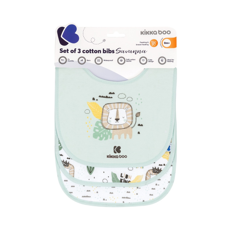 Сет памучни лигавници 3 броя Savanna Mint