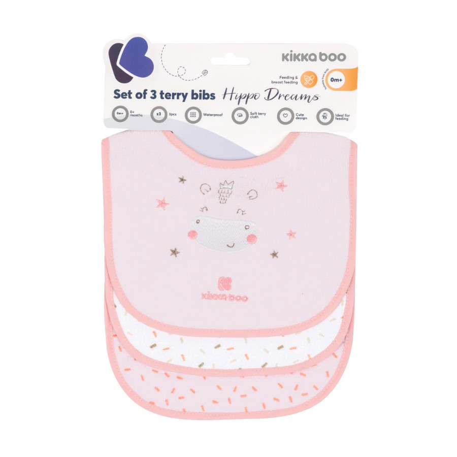 Сет хавлиени лигавници 3 броя Hippo Dreams Pink
