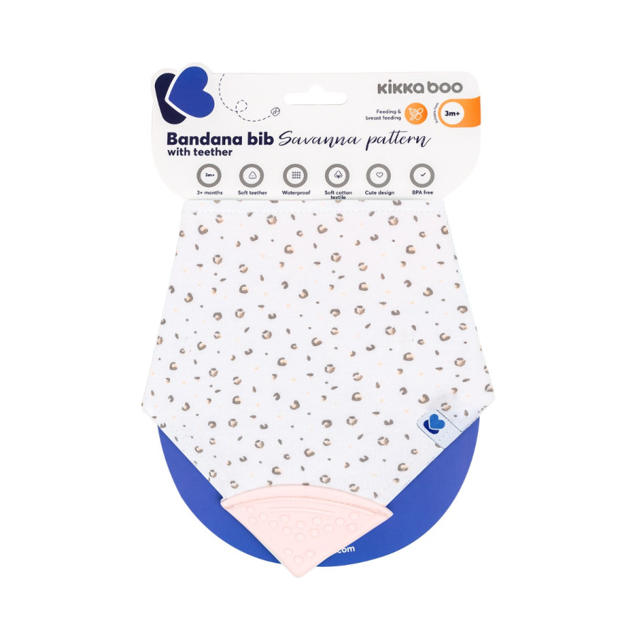 Лигавник-бандана с чесалка Savanna Pattern Pink