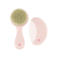Гребен и четка от естествен косъм Savanna Pink