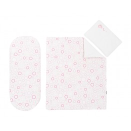 Бебешки спален комплект за количка 6 части Pink Circles