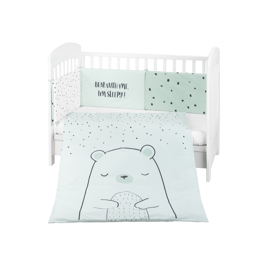 Бебешки спален комплект 2 части EU style 60/120 Bear with me Mint