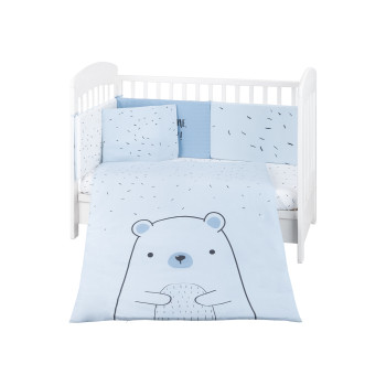 Бебешки спален комплект 6 части 60/120 Bear with me Blue
