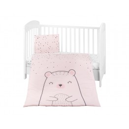 Бебешки спален комплект 3 части Bear with me Pink