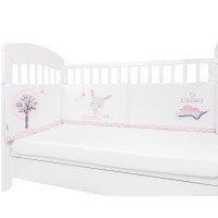 Обиколник с дунапрен Pink Bunny 210см