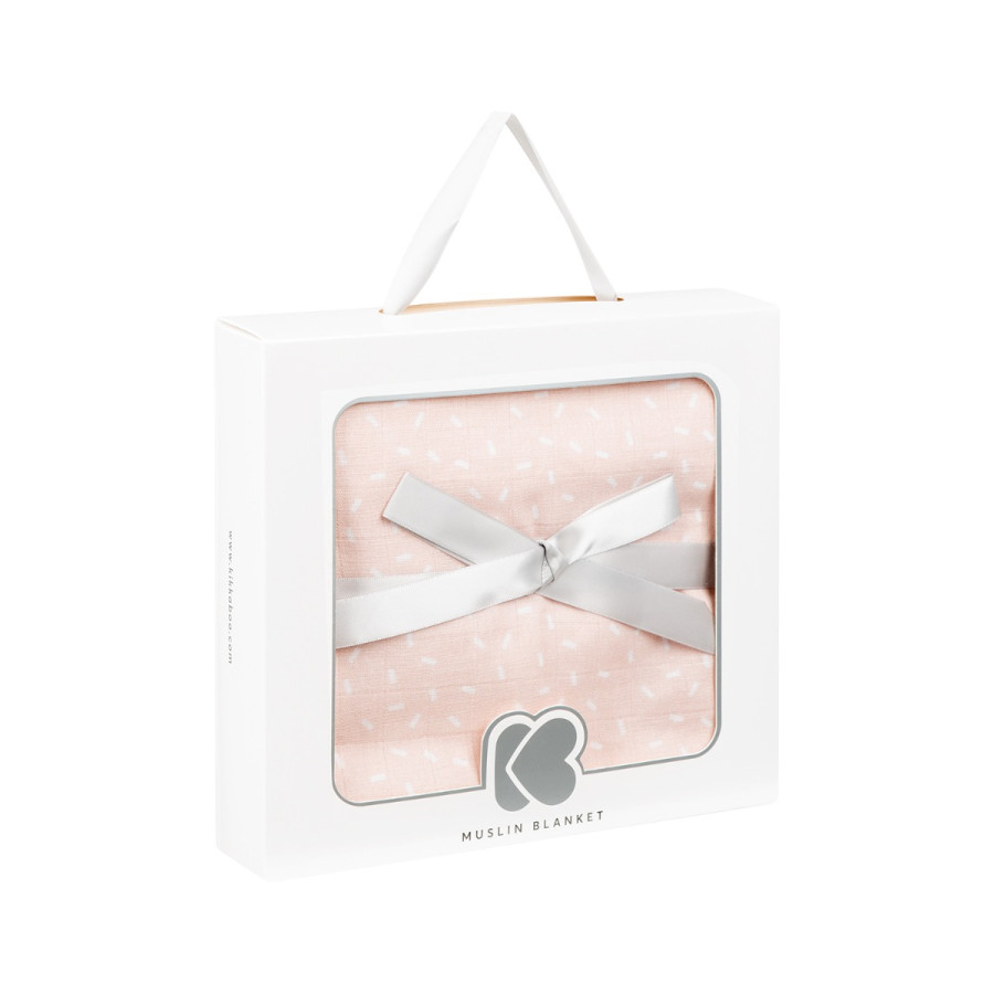 Лятно одеяло от муселин двупластово 100х100 см Confetti Pink
