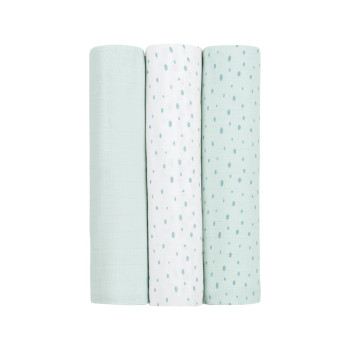 Комплект 3бр муселинови пелени 100х100 см Dots Blue