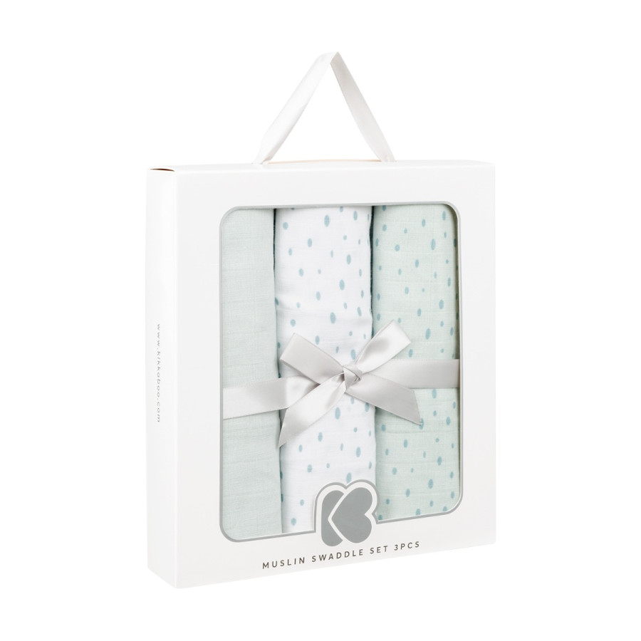 Комплект 3бр муселинови пелени 80х80 см Dots Blue