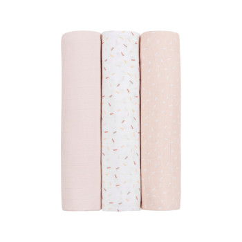 Комплект 3бр муселинови пелени 80х80 см Confetti Pink