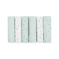 Комплект 6бр муселинови кърпички 30х30 см Dots Blue