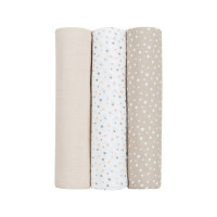 Комплект 3бр муселинови пелени 100х100 см Dots Beige