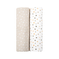 Комплект 2бр муселинови пелени 80х80 см Dots Beige