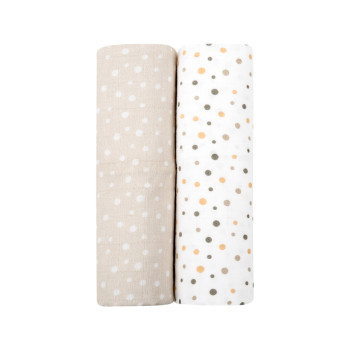 Комплект 2бр муселинови пелени 80х80 см Dots Beige