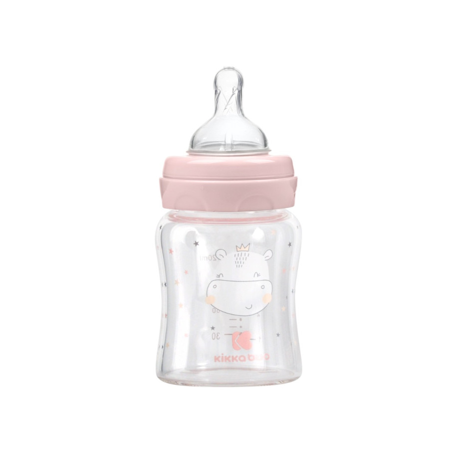 Шише стъклено 120мл Hippo Dreams Pink