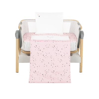 Бебешки спален комплект за мини-кошара 5ч Bear with me Pink