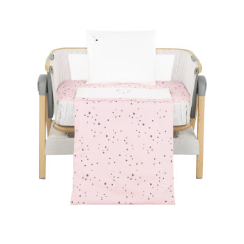 Бебешки спален комплект за мини-кошара 5ч Bear with me Pink