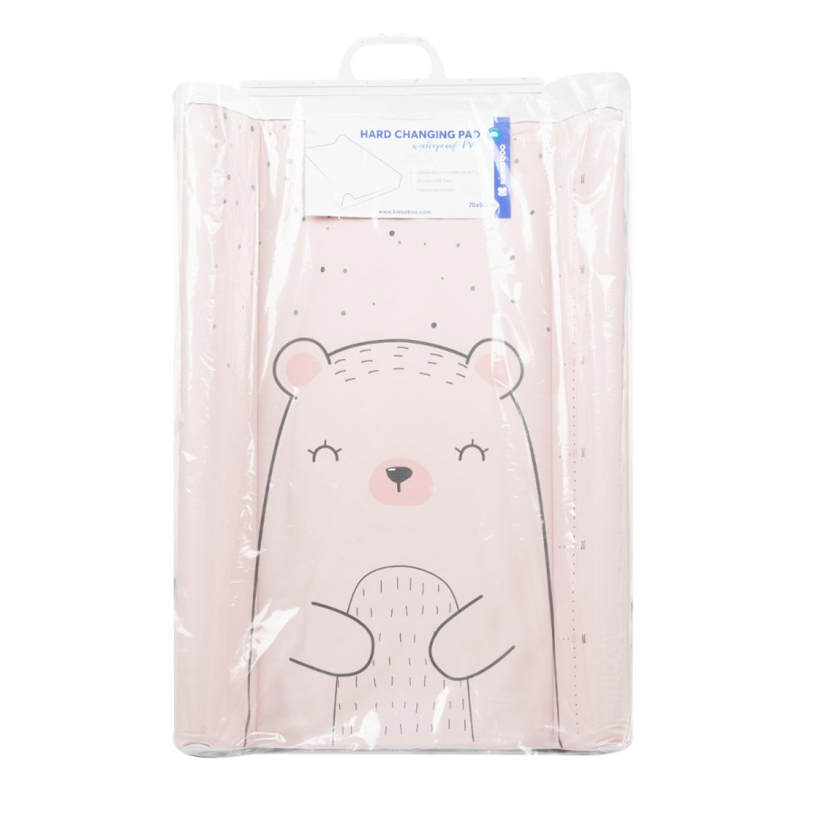 Твърда PVC подложка за повиване 70х50см Bear with me Pink
