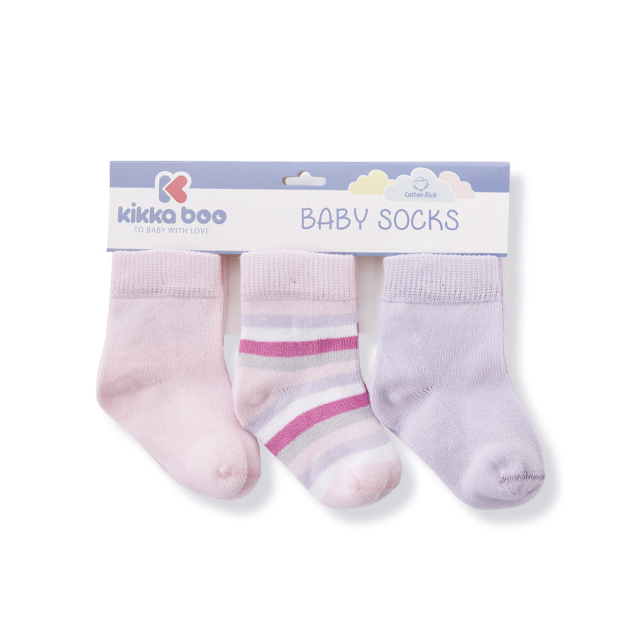 Бебешки чорапи Stripes Purple 0-6м