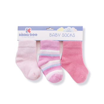 Бебешки чорапи Stripes Pink 6-12м