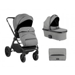 Комбинирана количка 2в1 с кош за новородено Tiffany Light Grey