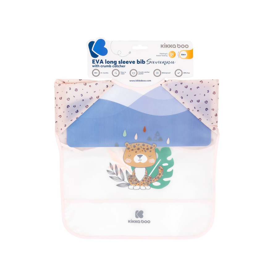 Непромокаем лигавник с ръкави и джоб Savanna Pink