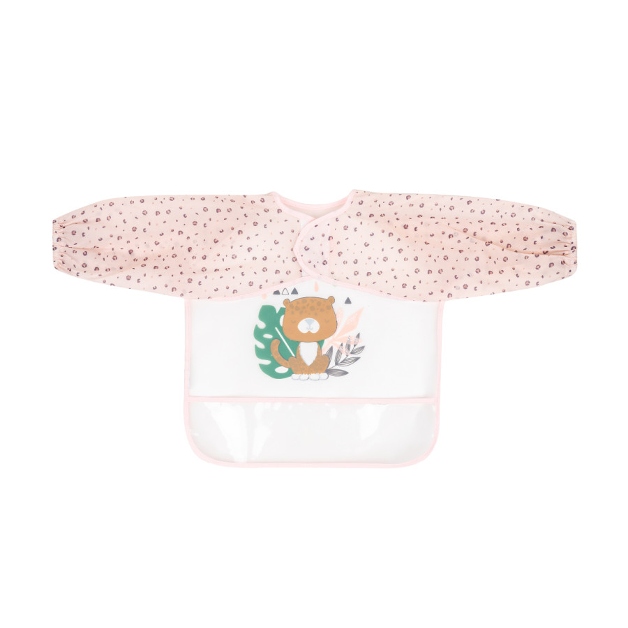 Непромокаем лигавник с ръкави и джоб Savanna Pink