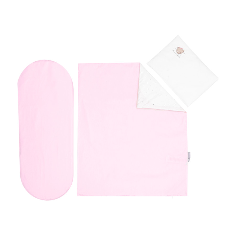 Бебешки спален комплект за количка 6 части Dream Big Pink