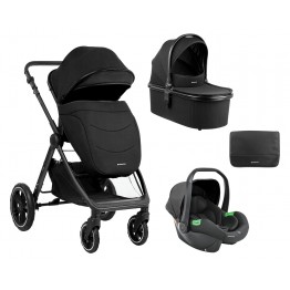 Комбинирана количка 3в1 с кош за новородено Ava Black
