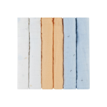 Комплект 6 бр муселинови кърпички 30х30 см Stripy Friends